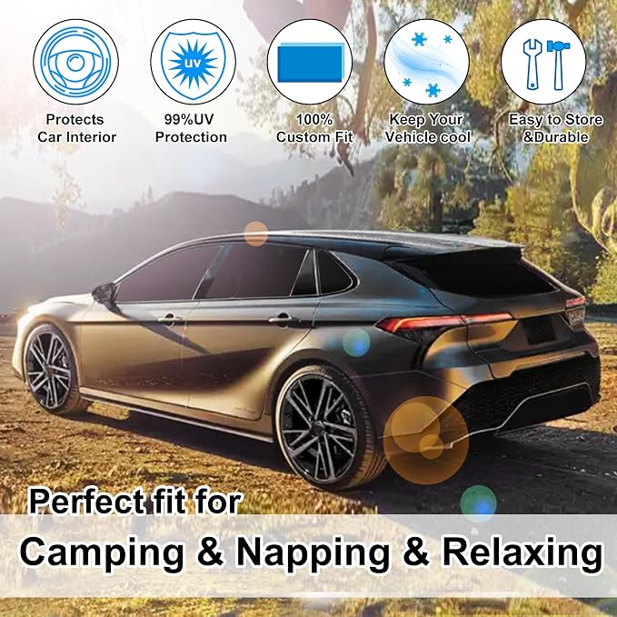 TINGLU Window Shades for Toyota Camry 2007-2011 Accessories Car Side Full Windows Windshield Sun Shade Sun UV Rays & Privacy Protection for Camping,Napping,Relaxing 6PCS