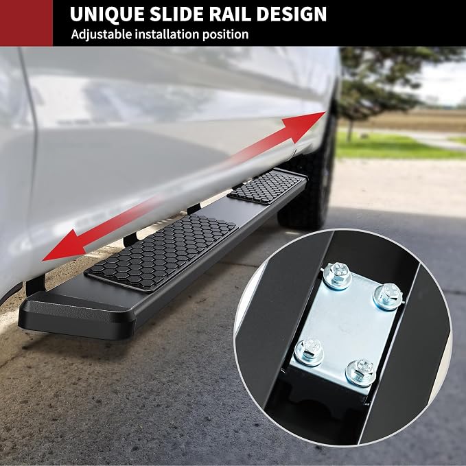 YITAMOTOR 6 Inches Running Boards Compatible with 2019-2026 Chevy Silverado/GMC Sierra 1500 Crew Cab, 2020-2026 2500HD 3500HD Crew Cab Side Steps Black Nerf Bars Rails