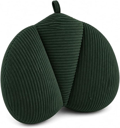 Lumbar Support Pillow for Couch, Back Support Pillow for Office Chair, Heart-Shape Back Cushion with Shredded Foam for Back Pain Relief & Reading, Lumbar Cushions for Recliner, Car, Green