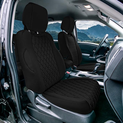 FH Group Custom Fit Car Seat Covers Specifically Made for 2022-2026 Nissan Frontier, Front Set Black Ultraflex Neoprene Waterproof Automotive Seat Covers for Pickup Truck, Nissan Accessories