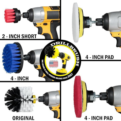 Nylon Drill Brush Attachments for Cleaning Car Accessories, Carpet, Truck Interior, Fabric, Wheel, Rim, Glass, Bath, Tub, Shower, Tile, Grout, Boat Hull, Seats - Drill Brush for Car Detailing Supplies