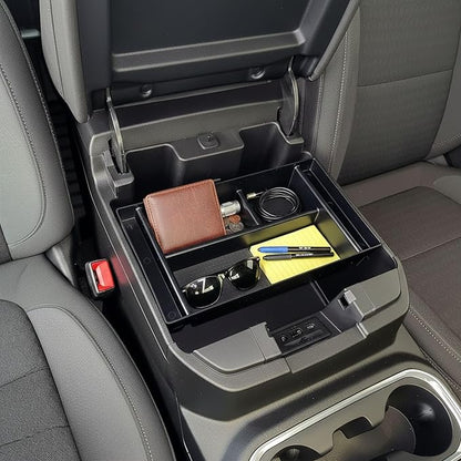 Center Console Organizer Tray for Chevy Silverado 1500 / GMC Sierra 1500 (2019-2021) & 2500/3500 HD (2020-2023) (Full Console w/Bucket Seats ONLY) - Made in USA - SLX153