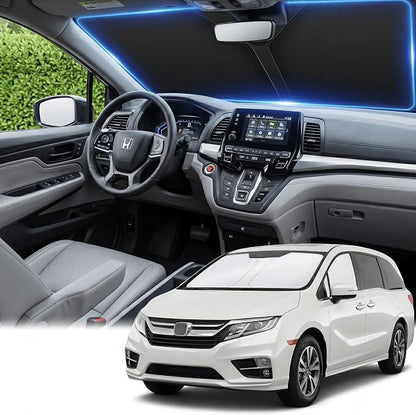 for Honda Odyssey Windshield Sun Shade 2011-2017, Double Layer 240T Front Window Visor, Custom Fit Foldable Sun Visor, UV Ray Blocker, Summer Car Accessory