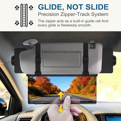 Veharvim Sun Visor Extender for Car 2 Pack (Polarized, UV400, PC Lens, 2 Side Sunshade), Car Visor Extender Sun Blocker, Visor Extender Attachment, Anti-Glare for Safe Driving (Red, 2 Pack)