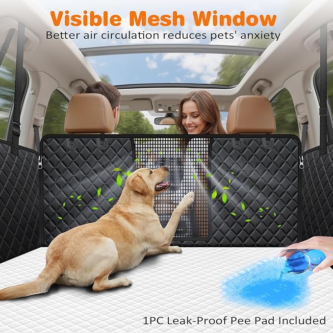 URPOWER Dog Car Seat Cover for Pets 100% Waterproof Seat Cover Hammock 600D Heavy Duty Scratch Proof Nonslip Durable Soft Back Seat Covers for Cars Trucks and SUVs