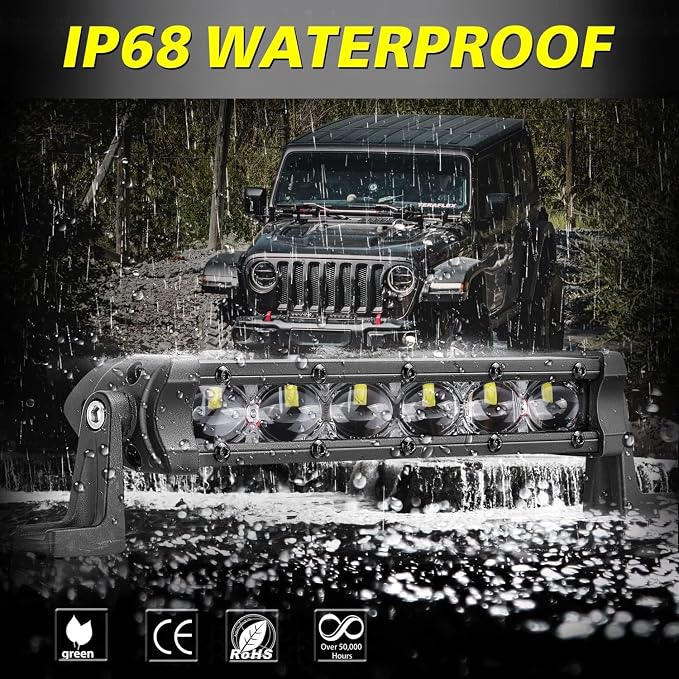 7 Inch LED Light Bars 36W Spot Slim Single Row Light Bar Pods | Off Road Driving Light Pods Work Lights LED Backup Lights Fog Lights 2Pcs for Trucks Pickup Motorcycle SUV UTV ATV Dirt Bike