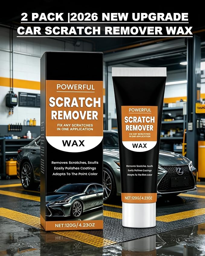 2 Pack Car Scratch Remover Wax,2026 Car Scratch Repair Paste for Deep Scratches,Professional Scratch Remover for Vehicles,Universal Car Scratch Removal Wax with Wipe and Sponge