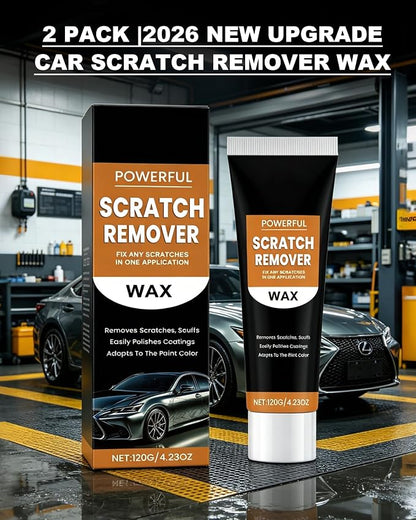 2 Pack Car Scratch Remover Wax,2026 Car Scratch Repair Paste for Deep Scratches,Professional Scratch Remover for Vehicles,Universal Car Scratch Removal Wax with Wipe and Sponge