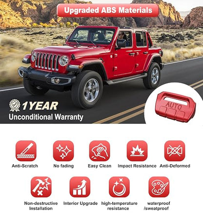 Fits for JL Jeep Upgrade Window Switch Button Cover 4 PCS Compatible with Jeep Wrangler JL JLU 2026-2023 2022 2021 2020 2019 2018&Gladiator JT 2020-2026 Interior Accessories (Matte Metallic Red)