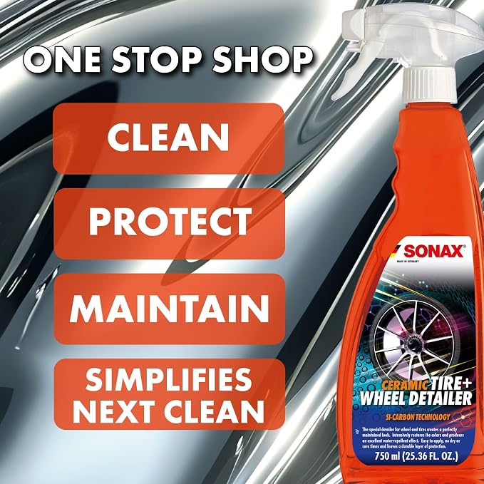 PBMG SONAX Wheel & Tire Combo | Premium Cleaner & Protector for Wheels & Tires | Removes Dirt, Brake Dust, & Grime | Long-Lasting Shine & Protection | Son-WTC-KIT