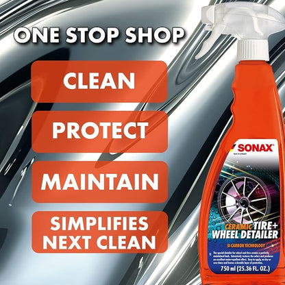 PBMG SONAX Wheel & Tire Combo | Premium Cleaner & Protector for Wheels & Tires | Removes Dirt, Brake Dust, & Grime | Long-Lasting Shine & Protection | Son-WTC-KIT