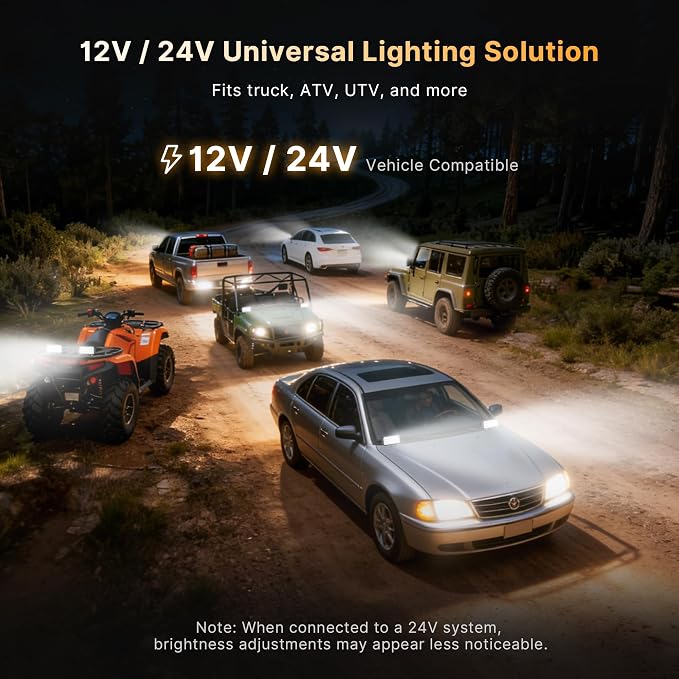LED Pod Lights 36W Flood Beam, Smart App Controlled Off Road Driving Lights Supports CarPlay/Android Auto, IP67 Waterproof 6000K White Lamps for Trucks, ATV, UTV, SUV, Boat (2 Pack)