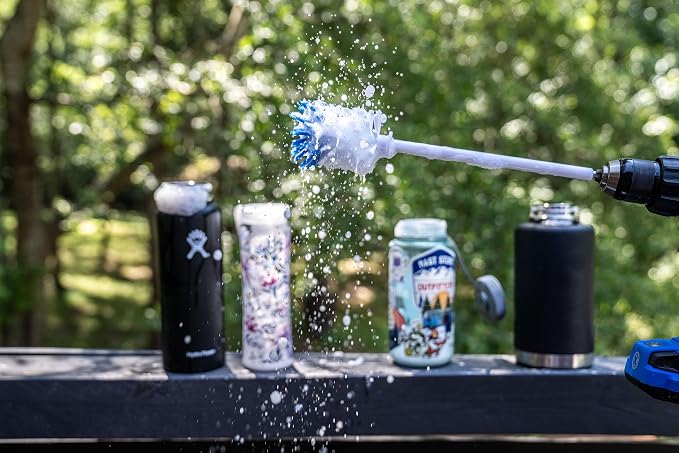 RotoScrub Bottle Brush - Drill Accessory - Clean Water Bottles, Coffee Mugs, Cups, Pots, Glasses, Jars, Blenders & Pitchers