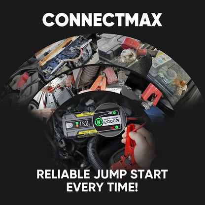 LOKITHOR J400 2000A Jump Starter with ConnectMax Tech,12V Battery Portable Jumper Cable, Lithium Jump Box and Jump Pack for Up to 8.0L Gas and 6.0L Diesel Engines, Power Bank & Smart Digital Screen