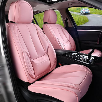 Coverado Seat Covers, Car Seat Covers Front Seats, Car Seat Cover, Car Seat Protector Waterproof, Car Seat Cushion Nappa Leather, Pink Seat Covers Carseat Cover Universal Fit for Most Cars
