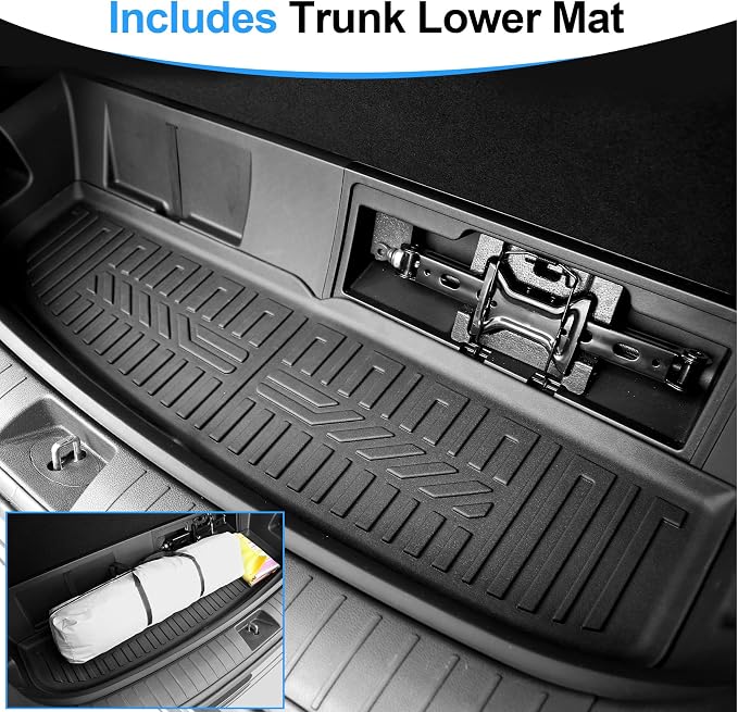 Floor Mats for 2020-2025 Hyundai Palisade 7/8 Passenger, Trunk Mat with Seat Back Cover and Lower Cargo Mat All Weather Interior Protector for 2025 Hyundai Palisade Accessories