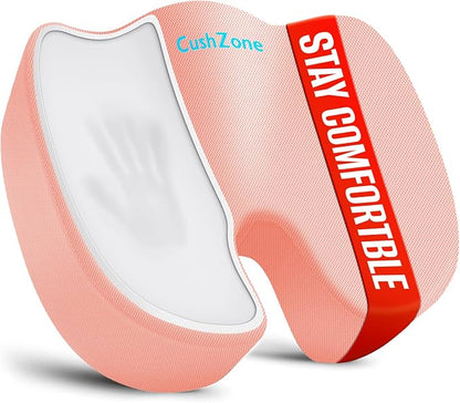 XXL Seat Cushion Office Car Seat Cushion, Memory Foam Cushion for Office Chair, Car Seat, Airplane, Bleacher Non-Slip Chair Pad (Pink
