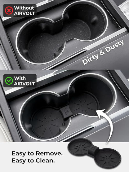 Center Console Organizer Set for Tesla Model Y Juniper (Premium & Performance 2025/26) and Model 3 Highland (All Trims 2024/25/26) – 4PCS Tesla Interior Accessories – Black