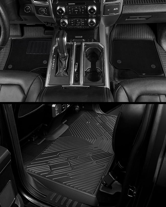 3W Floor Mats & Front Carpet Fit for 2013-2018 Dodge Ram 1500/2500/3500 Crew Cab, 2019-2024 Dodge Ram 1500 Classic Crew Cab All Weather TPE Custom Fit Floor Liner for 1500 Full Set Car Mats