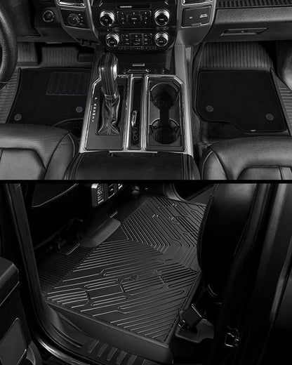 3W Floor Mats & Front Carpet Fit for 2013-2018 Dodge Ram 1500/2500/3500 Crew Cab, 2019-2024 Dodge Ram 1500 Classic Crew Cab All Weather TPE Custom Fit Floor Liner for 1500 Full Set Car Mats