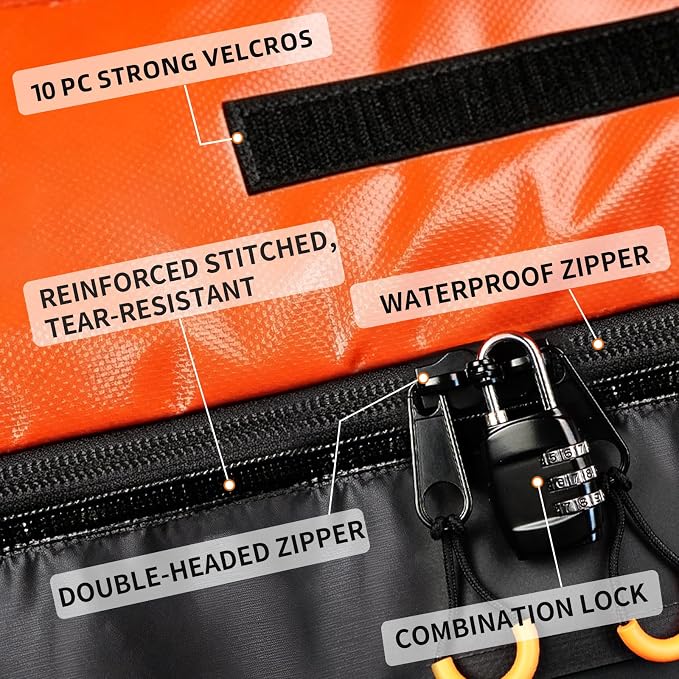 22 Cubic Feet Car Rooftop Cargo Carrier Roof Bag, Fit All Car with/Without Rack, 500D Waterproof PVC Includes Anti-Slip Mat, 6 Door Hooks, 10 Reinforced Straps for Road Trip/Outdoor/House Moving