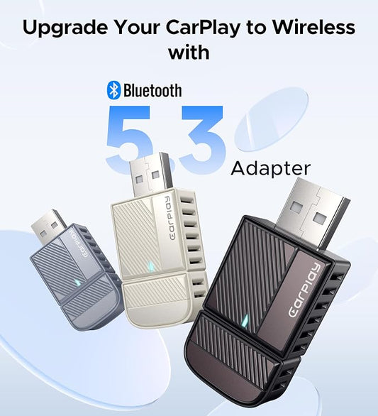 ByteWave CarPlay Wireless Adapter for Apple, Convert Wired to Wireless CarPlay Adapter for iPhone [Mini Size, USB-A & USB-C/Type-C, Plug&Play, No Delay], Compatible with Cars from 2016