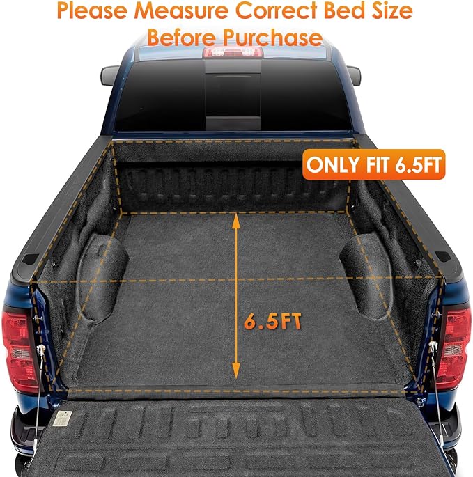 Nilight Soft Tri-fold Truck Bed Tonneau Cover Compatible with Ford F150 2004 2005 2006 2007 2008 2009 2010 2011 2012 2013 2014-6.5ft