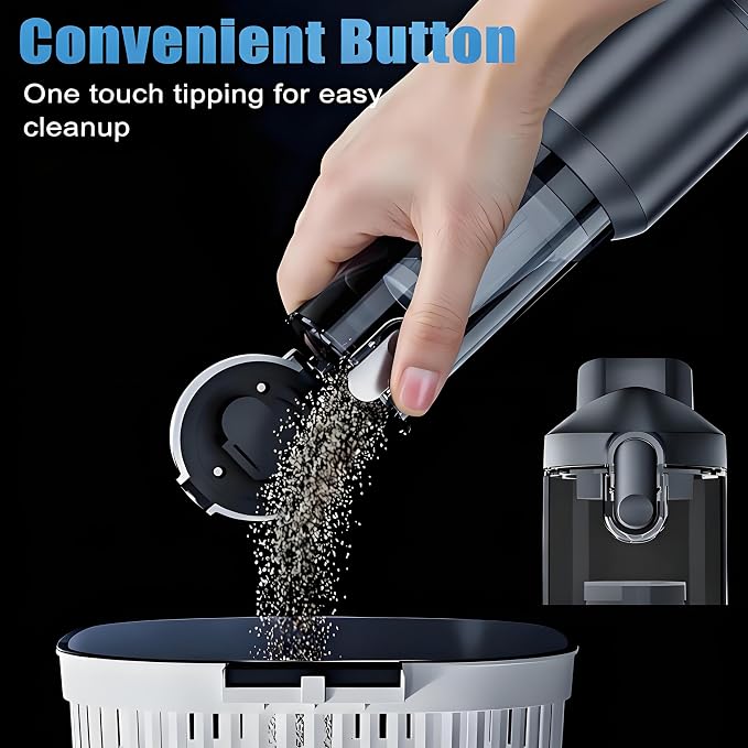 Handheld Car Vacuum Cordless with Air Duster, 30-Min Runtime 20000Pa Suction, Portable Rechargeable Small Handheld Vacuum for Car Detailing Interior Cleaning Pet Hair,Silver&Gray