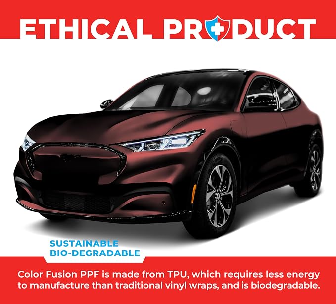 ColorFusion PPF by VViViD, Matte Stealth Demon Black Dry Apply PPF Vinyl Car Wrap Roll 20ft x 5ft