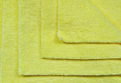 CleanAide Ultrasonic-Cut 300 GSM Microfiber Cleaning Towels, Lint-Free, Scratch-Free, Highly Absorbent, Durable & Reusable with Label-Free Edges for Auto, Home & Commercial Use, 14" x 14", 12-Pack,