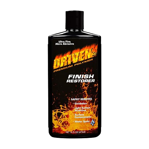 DRIVEN Finish Restorer for All Paint Types, Clear Coat, Fiberglass Gel Coat, Tire Rims & More - Safely Removes Medium to Heavy Oxidation, Water Spots, Light Surface Scratches - for Automobiles, Boats