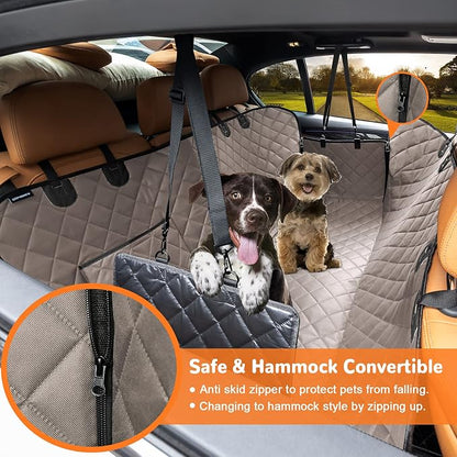 URPOWER Dog Car Seat Cover for Pets 100% Waterproof Seat Cover Hammock 600D Heavy Duty Scratch Proof Nonslip Durable Soft Back Seat Covers for Full Size Trucks