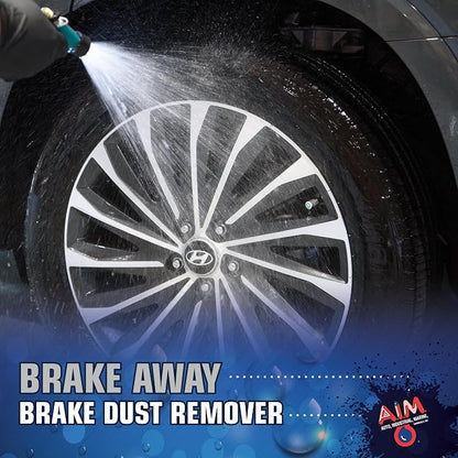 AIM Chemicals Brake Away Non-Acid Wheel & Tire Cleaner - Heavy Duty Degreaser & Engine Cleaner - Removes Brake Dust, Grease, Grime, Aluminum Brighteners - Ideal for Cars, Boats, RVs & Equipment, 1 Gal