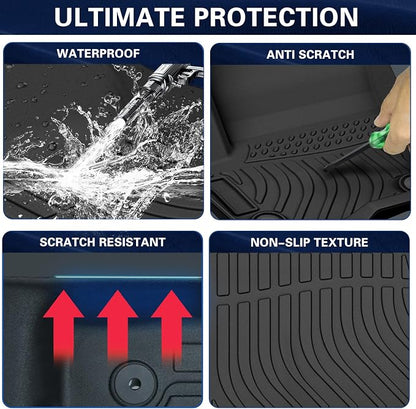 All Weather Floor Mats for 2016-2019 Chevrolet Cruze(No Fit 2016 Cruze Limited), Floor Mats Fits 1st & 2nd & Row, 3D Anti-Slip Waterproof TPE Rubber Protector Car Mats Full Set Liners