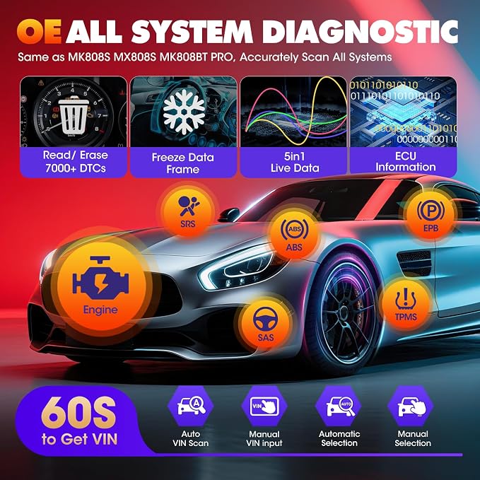 Autel MaxiDIAG MD906 PRO OBD2 Scanner, 2026 MD906PRO All System Diagnostic Scan Tool, Code Reader, 11 Reset Services, Oil/Brake/BMS/SAS/Injector, Free Lifetime Upgrade, Same MD909 PRO Lite of MK808S