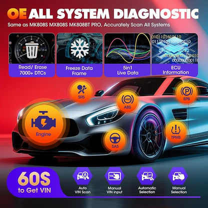 Autel MaxiDIAG MD906 PRO OBD2 Scanner, 2026 MD906PRO All System Diagnostic Scan Tool, Code Reader, 11 Reset Services, Oil/Brake/BMS/SAS/Injector, Free Lifetime Upgrade, Same MD909 PRO Lite of MK808S