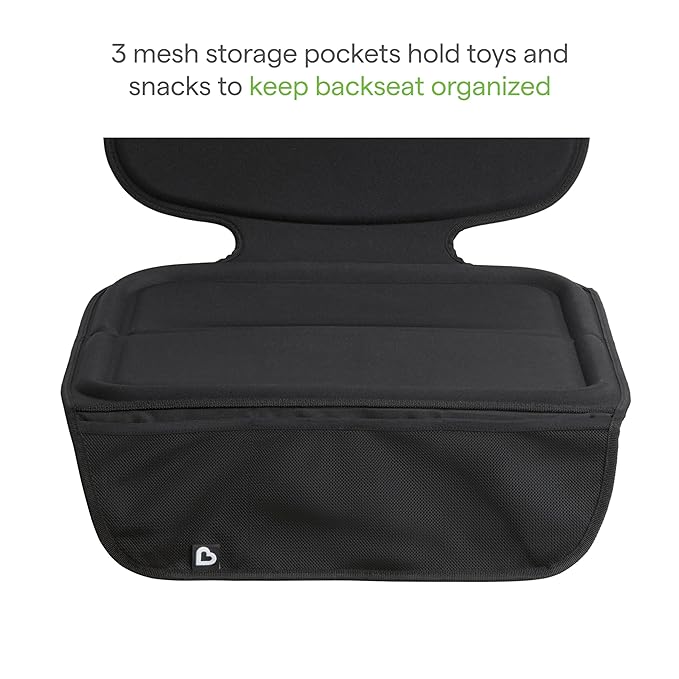 Munchkin Car Seat Cover with Tablet Holder for Under Baby Car Seats and Toddler Booster Seats, Elite Seat Guardian Protector, Rear and Forward Facing, Dark Grey