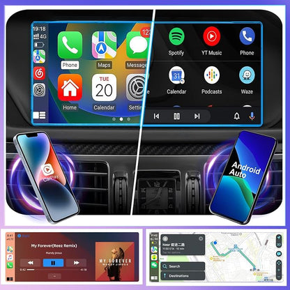 Wireless Carplay/Android Auto Adapter for Toyota with Entune2.0 & Touch2 2014-2019 Retrofit Kit Decoder Fits for Tundra/Highlander/RAV4/Tacoma/Camry/Corolla/Avalon/Prius/CH-R/Sienna/Camry