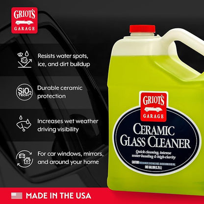 Griot's Garage Ceramic Glass Cleaner Spray for Car Windows, Windshields, Mirrors and Home Use, Cleans and Protects, Streak-Free, 11009, One Gallon