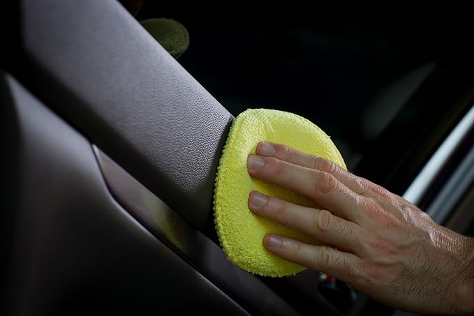 Mothers Microfiber Polishing Pad and Cleaning Pads for Car Detailing, 5 Inch Diameter, Yellow, 6 Pack