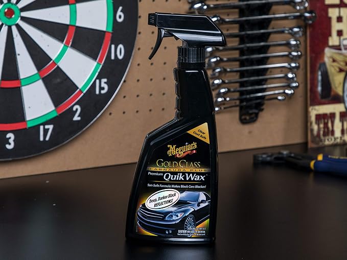 Meguiar's G7716 Gold Class Carnauba Quik Wax, Special Blend for Richness and Shine, Clear Coat Safe Meguiar's Quik Wax, Spray that Leaves Lasting Results without Residue, 16 Oz Containe (Pack of 6)