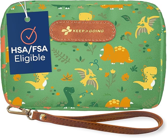 KeepGoing Travel First Aid Kit for Kids – 130 Pc. for Car, Home, Purse, Diaper Bag & Backpack with Latex-Free Bandages - Mini First Aid Kit Travel Size TSA-Approved