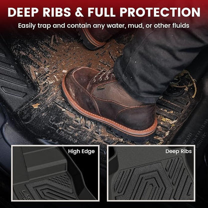 LASFIT Floor Mats & Trunk Mat for Land Rover Defender 110 2020-2026, TPE All Weather Custom Fit Floor Liner for Defender 110 7-Seater Full Set Car Mats and Cargo Liner, Black