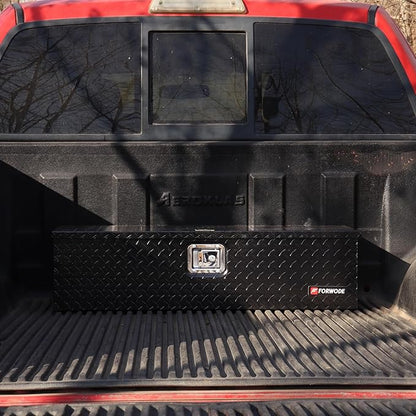 FORWODE 39 Inch Truck Bed Tool Box, Heavy Duty Aluminum Truck Storage Organizer for Pickup Truck Bed RV Toolbox with Handle and Lock Black