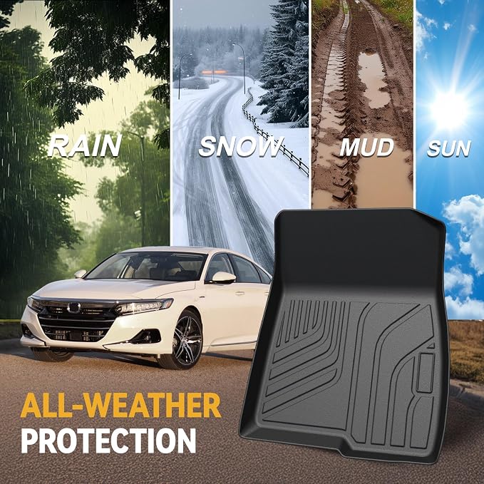Floor Mats for Honda Accord 2018-2022, All Weather Floor Mats Trunk Cargo Liner and Door Sill Guards Accessories, Full Coverage Set