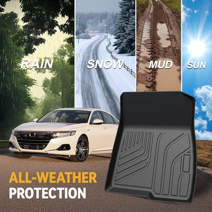 Floor Mats for Honda Accord 2018-2022, All Weather Floor Mats Trunk Cargo Liner and Door Sill Guards Accessories, Full Coverage Set