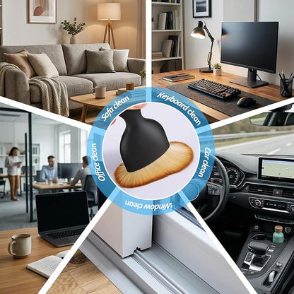 8PCS Car Interior Detailing Soft Brushes, Curved Design Dust Collectors with Cover, Multi-Use Cleaning Tools for Air Vents, Leather, Exterior & Home Sofa/Computers