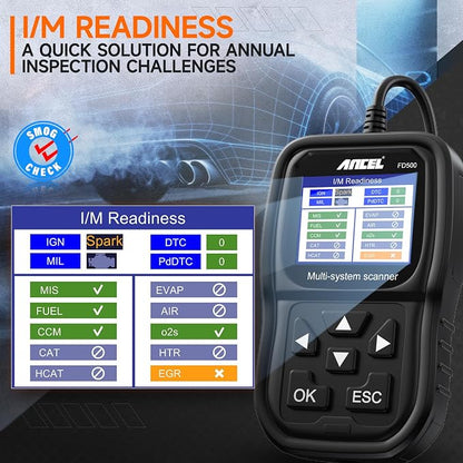 ANCEL FD500 OBD2 Scanner fits for Ford Lincoln Mercury - All Systems Code Reader with Engine, ABS, SRS, Transmission, 4WD Diagnostics - Scan Tool with EPB, Throttle, Oil Reset, Battery Registration