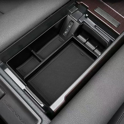 Zxiaochun Center Console Organizer Compatible with 2021-2026 Toyota Sienna Accessories, Armrest Box Secondary Storage, Center Console Tray ABS Plastic