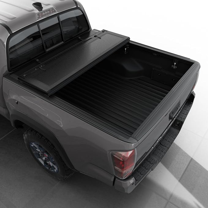 Tutel Low Profile Hard Shell Flip-Up Truck Bed Tonneau Cover|Fits 2016–2023 Toyota Tacoma 6'2" Bed (73.7") - TTLTMLPFU022